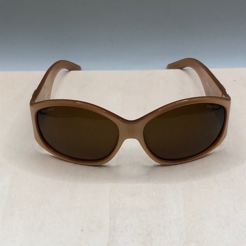 Miu Miu Vintage Caramel Brown Flower Design Sunglasses Smu01e Designer